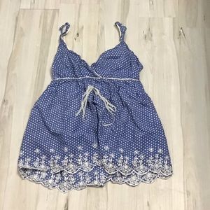 Miss Me Blue Polka Dot Top